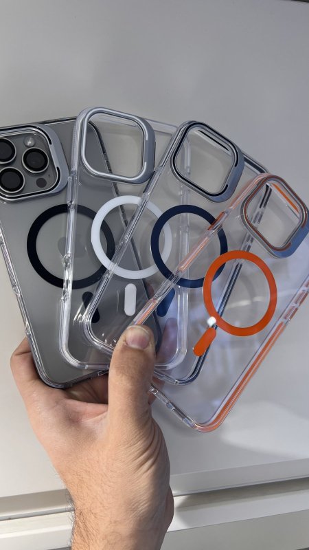 Clear case magsafe with stand high-quality