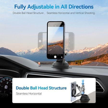 TELESIN Car Suction Cup Mount for Phones